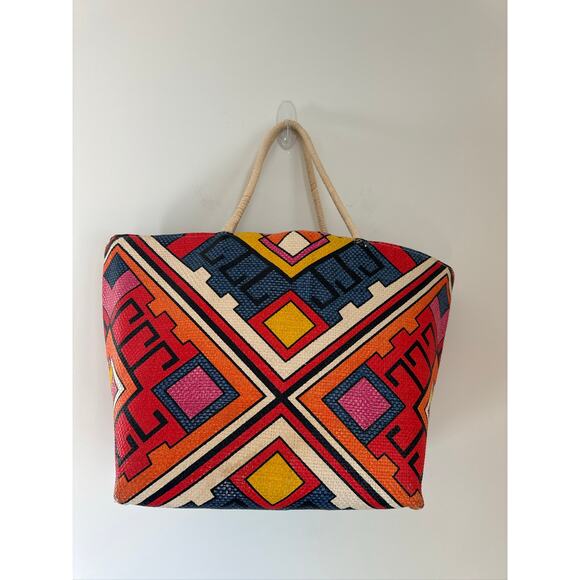 Mossimo 100% Paper Tote Bag Bold Geometric Design - OS - Picture 3 of 9